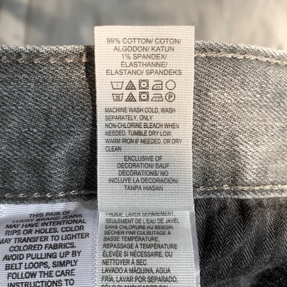 Lucky Brand 121 Heritage Slim Button Fly Jeans (Distressed Faded Grunge Indie) - Picture 7 of 7